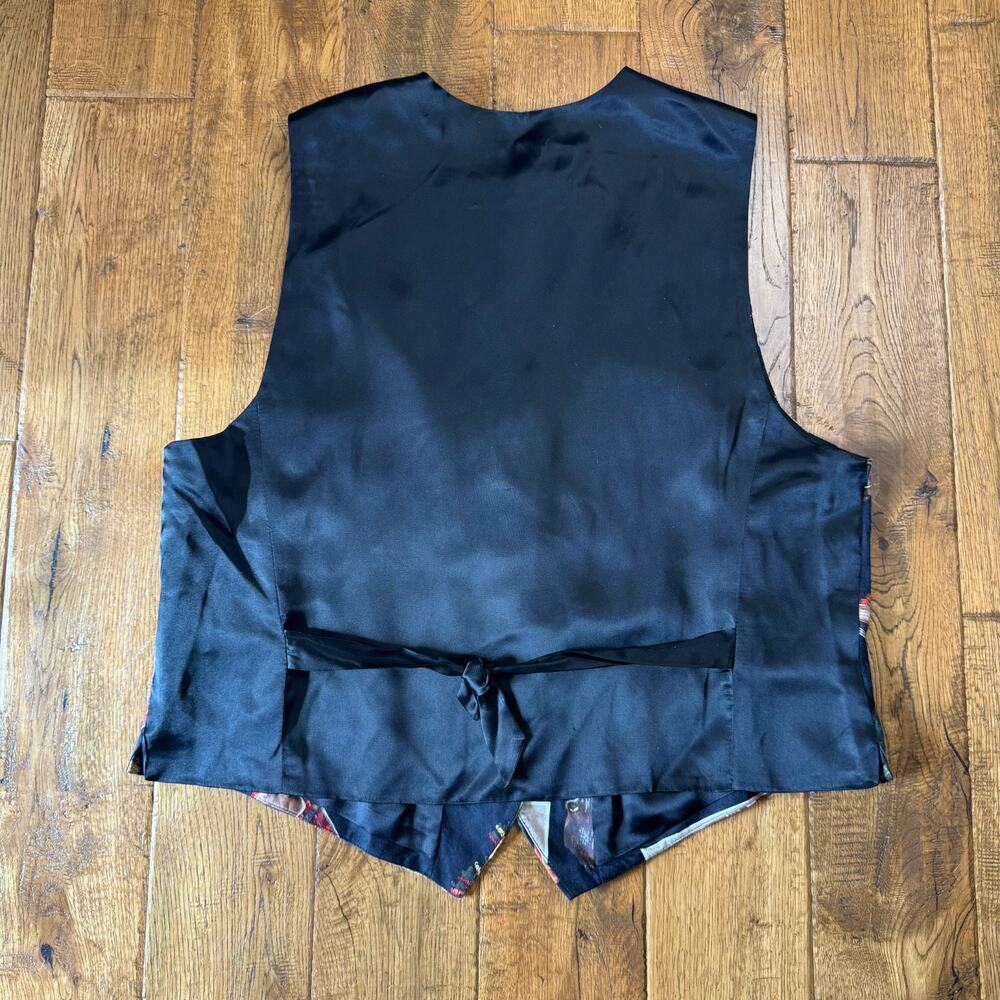 Vtg Liz Claiborne Vest Womens Sz 16 Black Horse Scottish Equestrian Hunting 80’s - Picture 5 of 5
